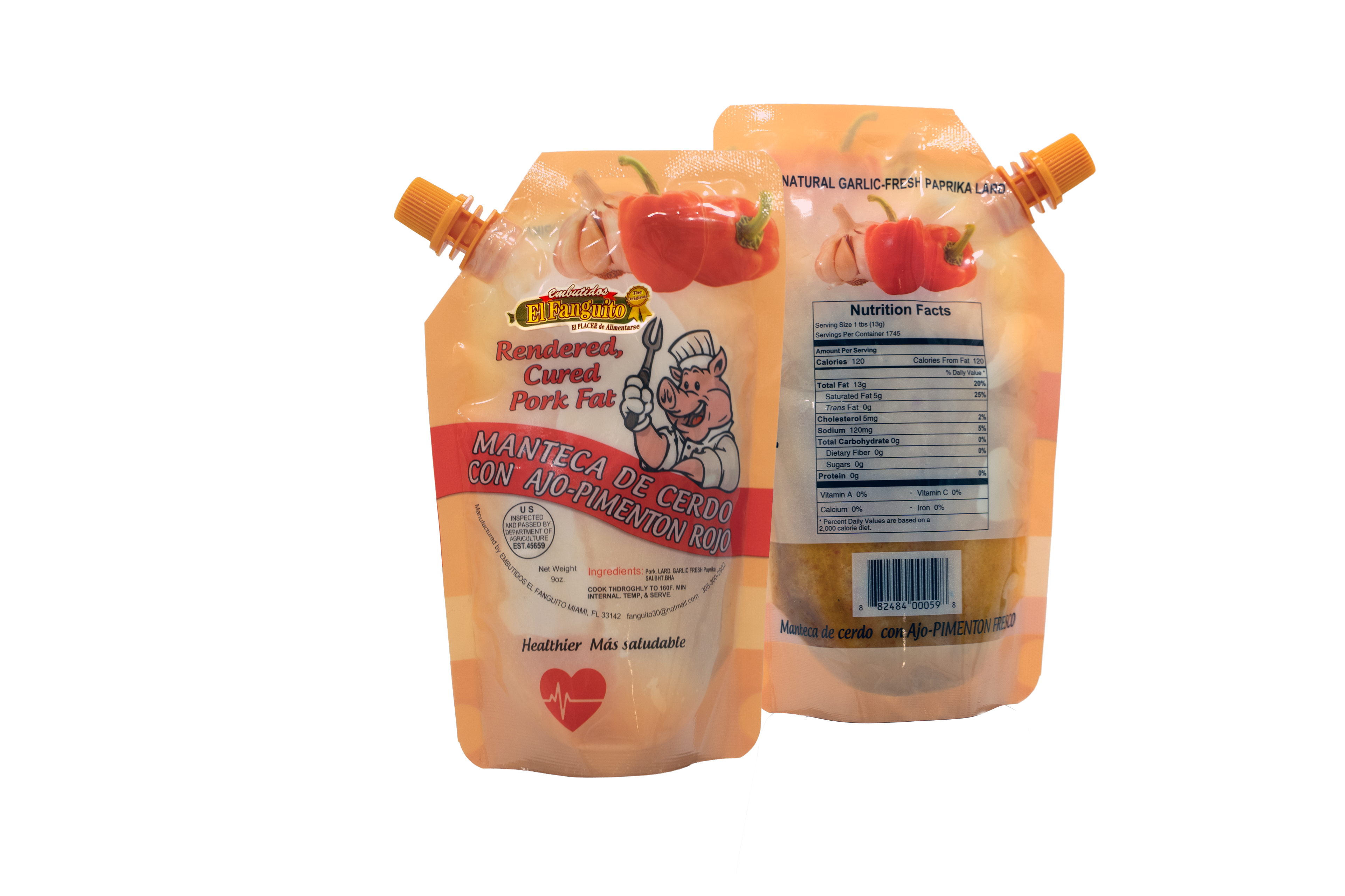 El Fanguito Manteca Criolla de Cerdo con Ajo-Pimiento Rojo
